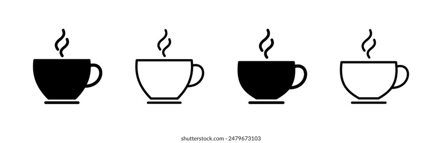 Coffee cup icon set. cup a coffee icon vector.