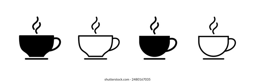 Coffee cup icon set. cup a coffee icon vector.