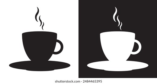 Coffee cup icon. Set of vector cups with coffee. Coffee cup logo.