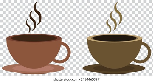 Coffee cup icon. Set of vector cups with coffee. Coffee cup logo.