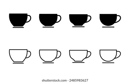 Coffee cup icon set. cup a coffee icon vector.