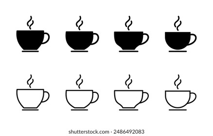 Coffee cup icon set. cup a coffee icon vector.