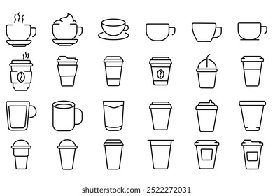 Coffee cup icon set vector illustration,