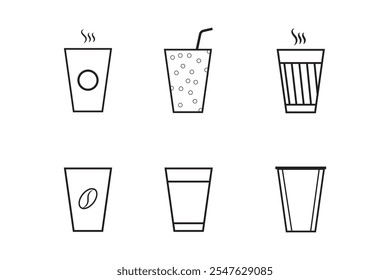 Coffee cup icon set. cup a coffee icon vector.