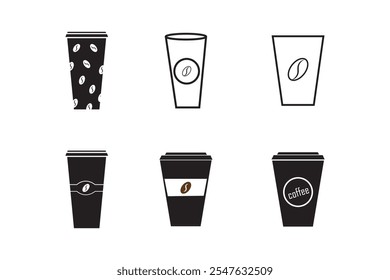 Coffee cup icon set. cup a coffee icon vector.