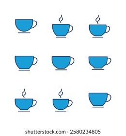 Coffee cup icon set. cup a coffee icon vector.