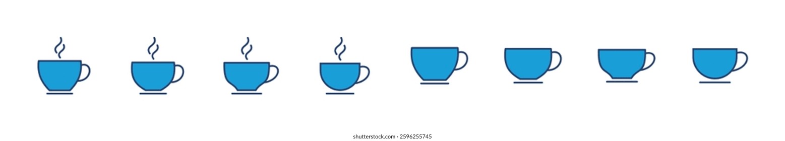 Coffee cup icon set. cup a coffee icon vector.
