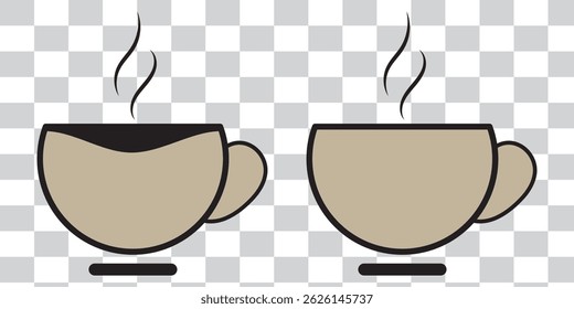 Coffee cup icon set. cup of coffee icon set vector eps 10