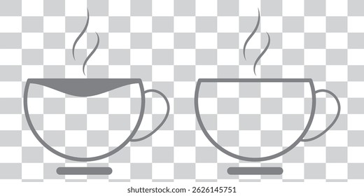 Coffee cup icon set. cup of coffee icon set vector eps 10