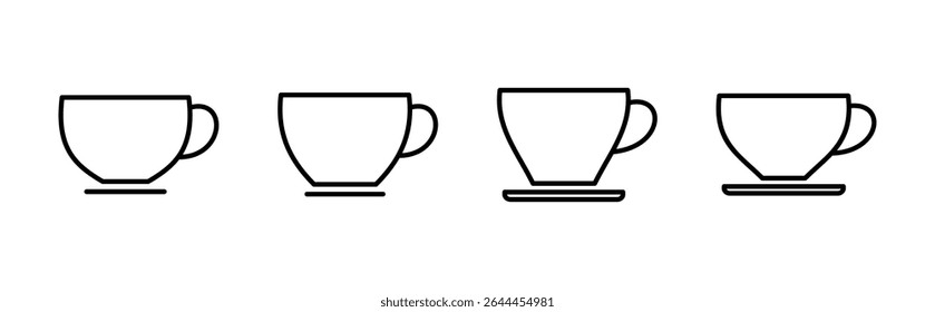 Coffee cup icon set. cup a coffee icon vector.