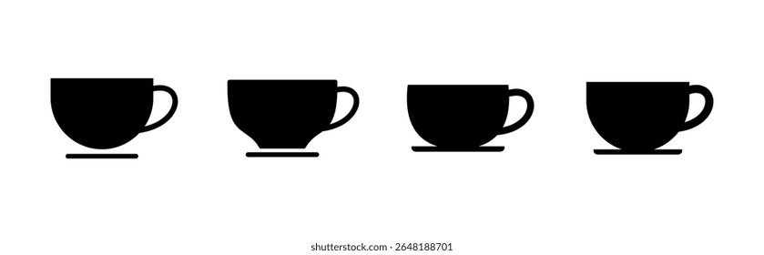 Coffee cup icon set. cup a coffee icon vector.