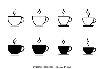 Conjunto de iconos de taza de café. taza de un Vector de iconos de café.