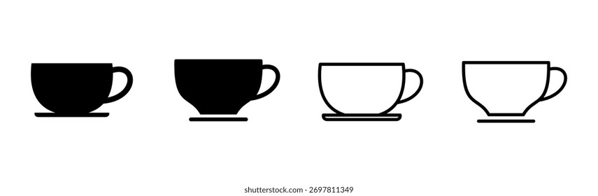 Conjunto de ícones de xícara de café. xícara um vetor de ícone de café.