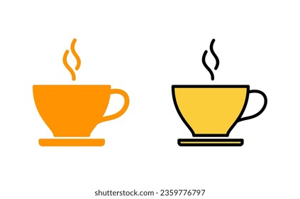 Kaffeetasse Icon Set für Web- und mobile App. Tasse ein Kaffeezeichen und -symbol