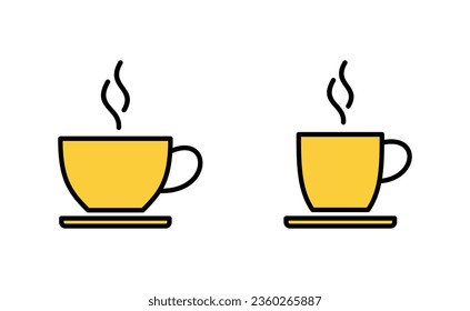 coffee cup icon set for web and mobile app. cup a coffee sign and symbol