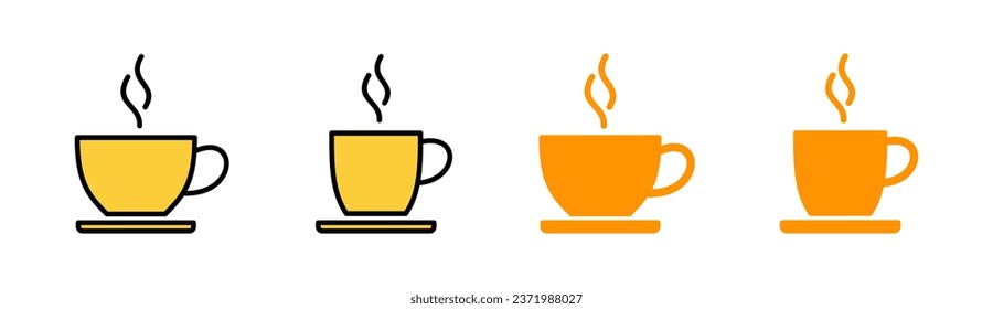 coffee cup icon set for web and mobile app. cup a coffee sign and symbol