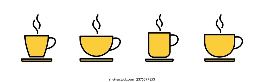 coffee cup icon set for web and mobile app. cup a coffee sign and symbol