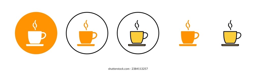 coffee cup icon set for web and mobile app. cup a coffee sign and symbol