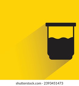 coffee cup icon with shadow on yellow background