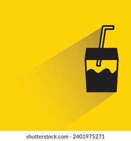 coffee cup icon with shadow on yellow background