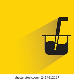 coffee cup icon with shadow on yellow background