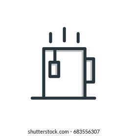 coffee cup icon with shadow style vector
