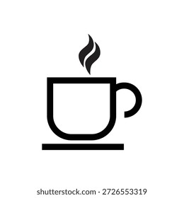 Vector de la muestra del icono de la taza de café, símbolo del logotipo del café de la señal de línea