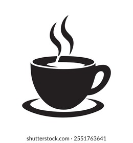 Coffee cup icon silhouette vector  with an isolated white background