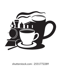 Kaffeetasse, Symbol, Silhouette, Vektor mit einzeln weißem Hintergrund