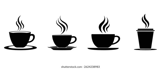 Coffee Cup Icon silhouette vector style with white background