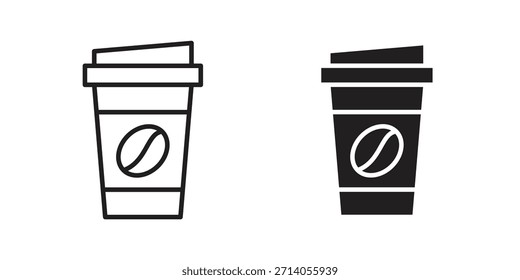 coffee cup icon silhouette vector designs. Editable Strokes