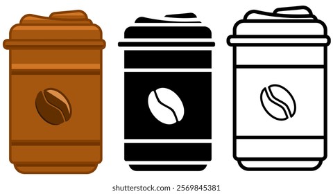 coffee cup icon, simple flat style, illustration, logo sign symbol pictogram template, for ui or ux isolated on white for mobile app, editable	