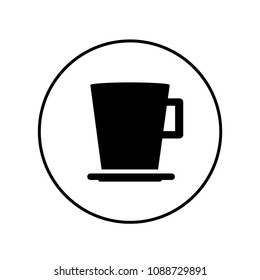 coffee cup icon in simple minimal flat design on white background,vector illustration.