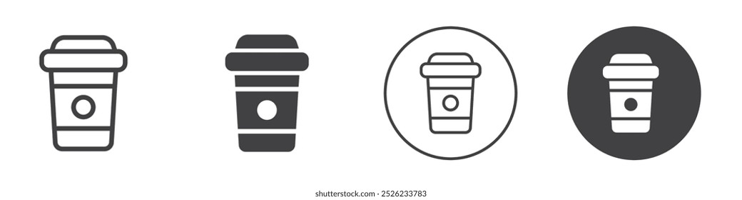 Ícone de xícara de café Simples contorno vetor logotipo