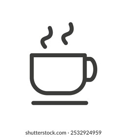 coffee cup icon Simple outline vector logo
