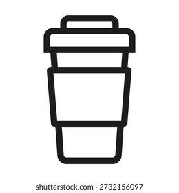 Ícone de xícara de café simples contorno. Menu do café. Ilustração vetorial. 