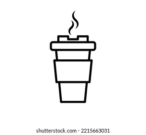 Coffee cup icon. Coffee cup simple silhouette isolated on white background. Website page and mobile app design vector element.
