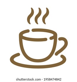 Coffee cup icon. Simple vector illustration. (Line art)