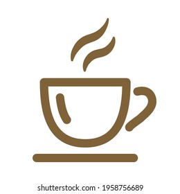 Coffee cup icon. Simple vector illustration. (Line art)