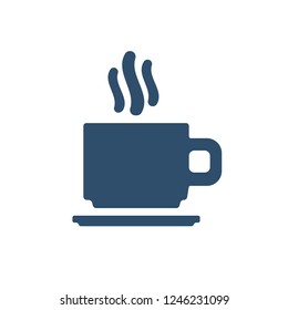 Coffee cup icon with smoke. Vector Illustration.