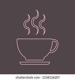 Coffee cup icon for with solid color. Outline stroke design vector illustration.