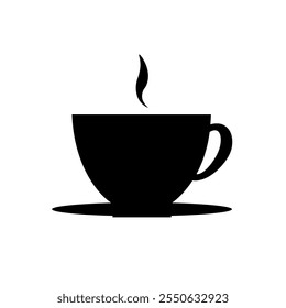 Coffee cup icon. Cup of coffee with steam. Flat style. Vector illustration. EPS 10