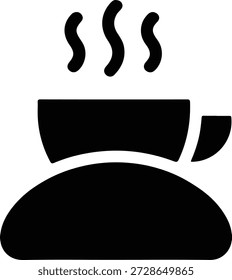 Coffee cup icon with steam flat vector illustration