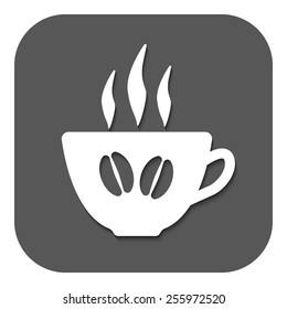 The coffee and cup icon. symbol. Flat Vector illustration. Button