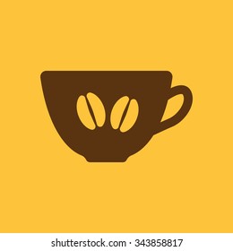 The coffee and cup icon. Coffee And Cup symbol. Flat Vector illustration