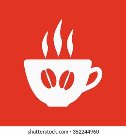 The coffee and cup icon. Coffee And Cup symbol. Flat Vector illustration