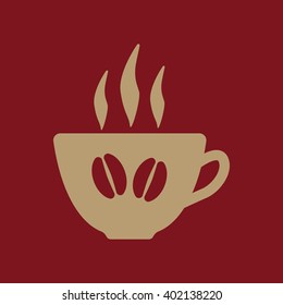 The coffee and cup icon. symbol. Flat Vector illustration