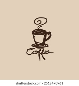 coffee cup icon symbol logo graphic