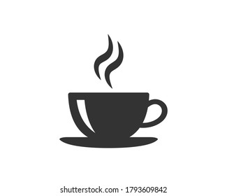 Coffee cup icon symbol. Tea cup logo symbol sign. Vector illustration image. Isolated on white background.