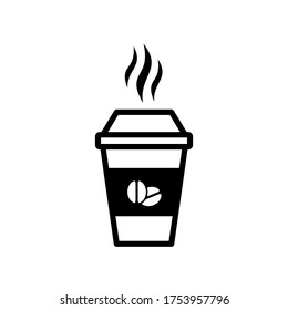 símbolo de icono de taza de café vector en fondo blanco